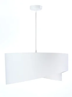 BPS Koncept runde Hängelampe Weiß Silber Stoff Esstisch< Moderne Lampen|Wohnzimmerlampen