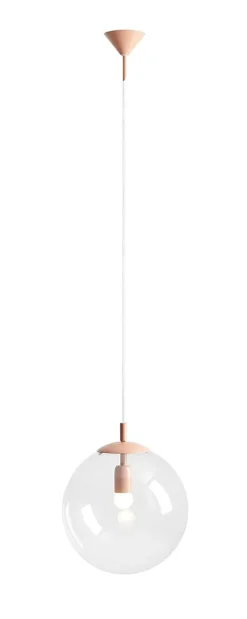 Bürolampen|Feuchtraumleuchten*ALDEX Runde Hängelampe Zartorange Klar E27 Ø30 cm dekorativ