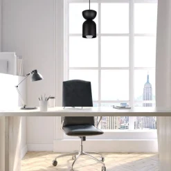 Belis Runde Hängeleuchte Schwarz Metall Ø11 cm Minimalistisch< Hängelampen|Bürolampen