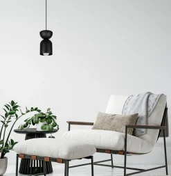 Belis Runde Hängeleuchte Schwarz Metall Ø11 cm Minimalistisch< Hängelampen|Bürolampen