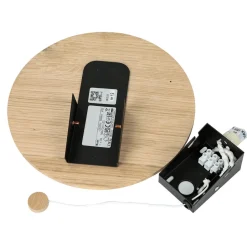 Wandleuchten|Flurlampen*Nowodvorski Runde Holz Wandlampe mit Schalter flach Modern