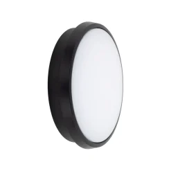 Metall Lampen|Feuchtraumleuchten*TK Lighting Runde LED Außenwandleuchte IP54 Aluminium Schwarz 18 W