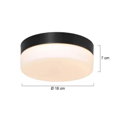 Steinhauer Runde LED Deckenlampe Glas Metall IP44 Ø18 cm 12 W< Deckenleuchten|Led Lampen