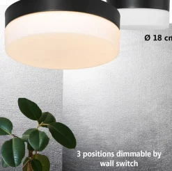 Steinhauer Runde LED Deckenlampe Glas Metall IP44 Ø18 cm 12 W< Deckenleuchten|Led Lampen