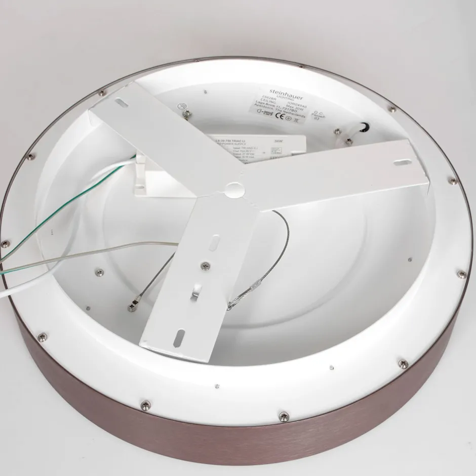 Steinhauer Runde LED Deckenlampe in Bronze Weiß Ø30 cm stilvoll< Deckenleuchten|Led Lampen