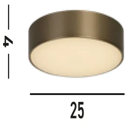 Deckenleuchten|Led Lampen*Searchlight Runde LED Deckenlampe in Bronze Metall B:25 cm 676 lm