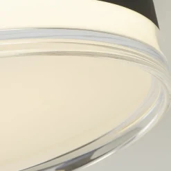 Flurlampen|Wohnzimmerlampen*Searchlight Runde LED Deckenlampe Schwarz Metall 858 lm warmweiß