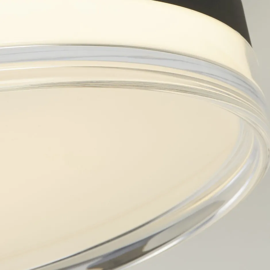 Flurlampen|Wohnzimmerlampen*Searchlight Runde LED Deckenlampe Schwarz Metall 858 lm warmweiß