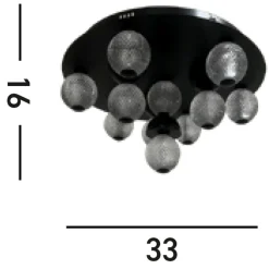 Searchlight Runde LED Deckenlampe Schwarz Metall Ø33 cm 21 W Kugeln< Flurlampen|Wohnzimmerlampen