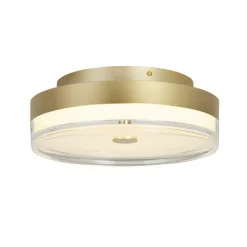Flurlampen|Wohnzimmerlampen*Searchlight Runde LED Deckenleuchte Metall in Gold Ø40 cm 1850 lm