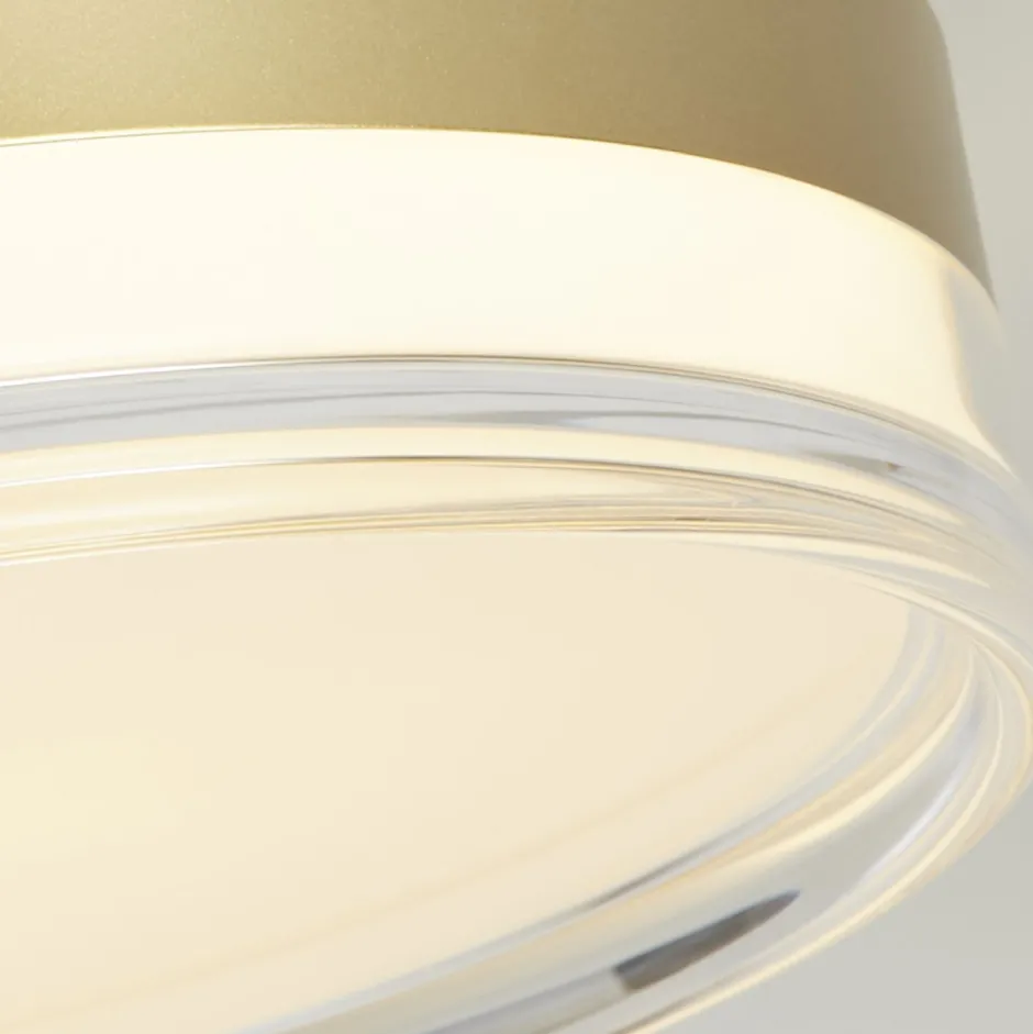 Flurlampen|Wohnzimmerlampen*Searchlight Runde LED Deckenleuchte Metall in Gold Ø40 cm 1850 lm