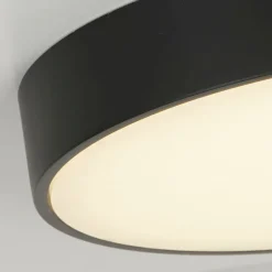 Searchlight Runde LED Deckenleuchte Schwarz Metall B:25 cm 3000 K< Flurlampen|Wohnzimmerlampen