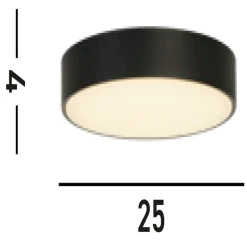 Searchlight Runde LED Deckenleuchte Schwarz Metall B:25 cm 3000 K< Flurlampen|Wohnzimmerlampen