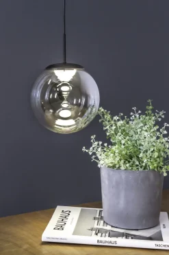 Hängelampen|Led Lampen*Eco-Light Runde LED Hängelampe in Schwarz Rauchsilber Ø15 cm 10 W