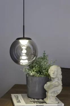 Hängelampen|Led Lampen*Eco-Light Runde LED Hängelampe in Schwarz Rauchsilber Ø15 cm 10 W