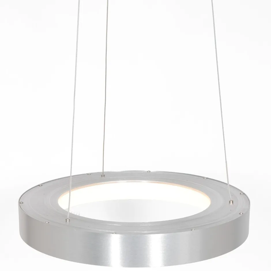 Steinhauer Runde LED Hängelampe in Silber Ø48 cm 2700 K wohnlich< Hängelampen|Led Lampen