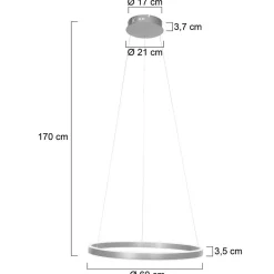 Steinhauer Runde LED Hängelampe in Stahl Ø60 cm 42 W stilvoll< Hängelampen|Led Lampen