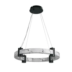 Wohnzimmerlampen|Esszimmer Lampen*Searchlight Runde LED Pendelleuchte Metall Harz Ring B:60,5 cm 29 W