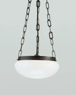 Hängelampen|Bürolampen*Berliner Messingleuchten Runde Pendelleuchte Antik Messing Glas E27 Ø30 cm