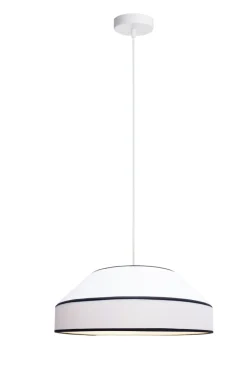 Belis Runde Pendelleuchte Baumwolle wohnlich Weiß E27 B:45 cm< Hängelampen|Bürolampen