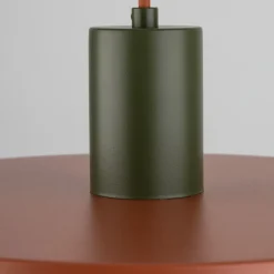 TK Lighting Runde Pendelleuchte E27 Ø30 cm Vintage Braun Ziegelrot< Hängelampen|Bürolampen