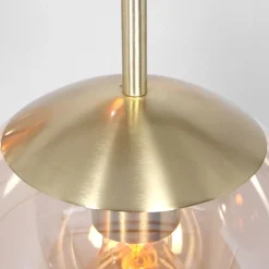 Hängelampen|Bürolampen*Steinhauer Runde Pendelleuchte Glas in Bernstein Ø60 cm E27 Modern