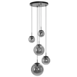 Steinhauer Runde Pendelleuchte Glas in Rauchgrau Ø60 cm E27 Modern< Hängelampen|Bürolampen