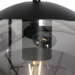 Steinhauer Runde Pendelleuchte Glas in Rauchgrau Ø60 cm E27 Modern< Hängelampen|Bürolampen