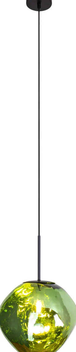 Eco-Light Runde Pendelleuchte Glasschirm in Grün Ø28 cm stylisch< Hängelampen|Esszimmer Lampen