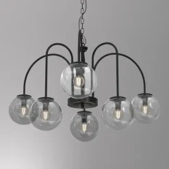 Hängelampen|Bürolampen*Luminex Runde Pendelleuchte in Messing Schwarz Rauchgrau Ø65 cm