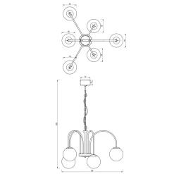 Hängelampen|Bürolampen*Luminex Runde Pendelleuchte in Messing Schwarz Rauchgrau Ø65 cm