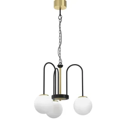 Luminex Runde Pendelleuchte in Messing Schwarz Weiß E14 Ø51 cm< Hängelampen|Bürolampen