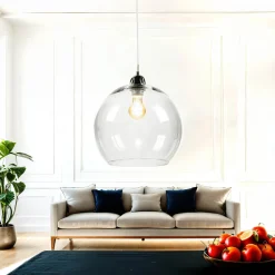 Sollux Runde Pendelleuchte Kugel Schirm Glas E27 BILBAO< Hängelampen|Esszimmer Lampen