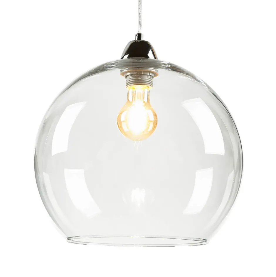 Sollux Runde Pendelleuchte Kugel Schirm Glas E27 BILBAO< Hängelampen|Esszimmer Lampen