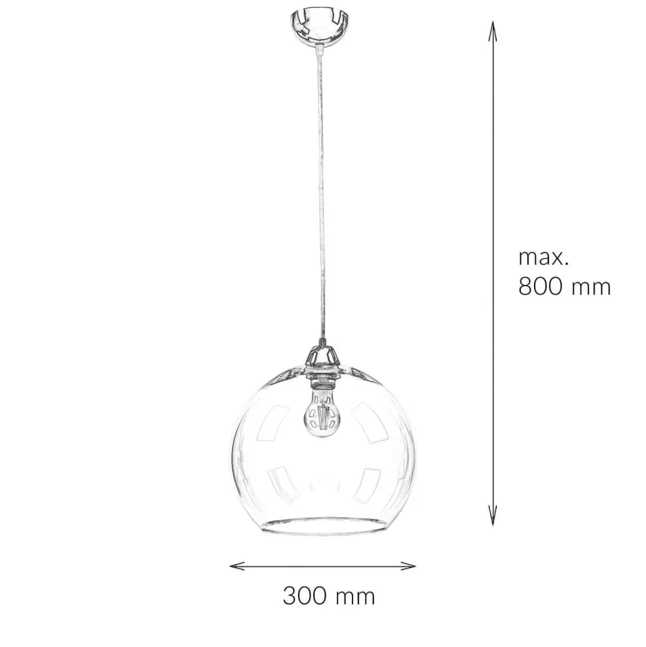 Sollux Runde Pendelleuchte Kugel Schirm Glas E27 BILBAO< Hängelampen|Esszimmer Lampen