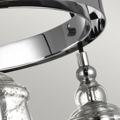 Elstead Runde Pendelleuchte Metall Glas Ø 47,9 cm Chrom 3-flammig E27< Hängelampen|Bürolampen