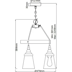 Elstead Runde Pendelleuchte Metall Glas Ø 47,9 cm Chrom 3-flammig E27< Hängelampen|Bürolampen