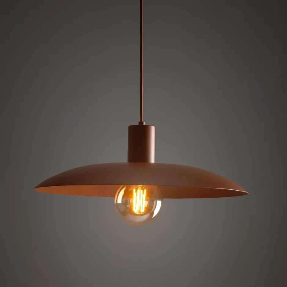 Bürolampen|Esszimmer Lampen*TK Lighting Runde Pendelleuchte Metall Ø41 cm E27 Loft Ziegelrot