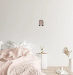 Hängelampen|Bürolampen*Belis Runde Pendelleuchte Metall Schwarz Pink E27 Ø11 cm Loft