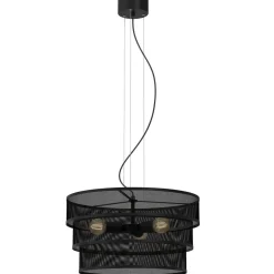 Luminex Runde Pendelleuchte Schwarz Metall E27 Ø55 cm Industrie< Hängelampen|Bürolampen