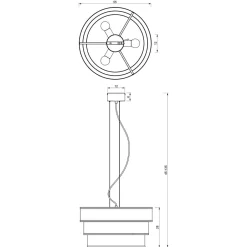 Luminex Runde Pendelleuchte Schwarz Metall E27 Ø55 cm Industrie< Hängelampen|Bürolampen
