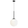 Hängelampen|Bürolampen*ALDEX Runde Pendelleuchte Schwarz Weiß Glas Metall E27 Ø30 cm