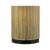 Searchlight Runde Tischlampe Bambus Metall klein 23 cm natürlich< Flurlampen|Wohnzimmerlampen