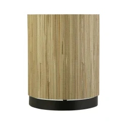 Searchlight Runde Tischlampe Bambus Metall klein 23 cm natürlich< Flurlampen|Wohnzimmerlampen