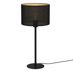 Tischlampen|Schlafzimmer Lampen*Luminex Runde Tischlampe in Schwarz Gold E27 56 cm groß Metall