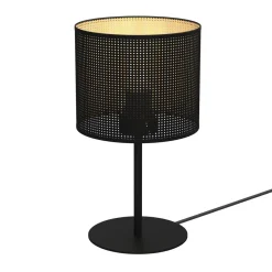 Luminex Runde Tischlampe Metall E27 34 cm hoch in Schwarz Gold< Tischlampen|Schlafzimmer Lampen