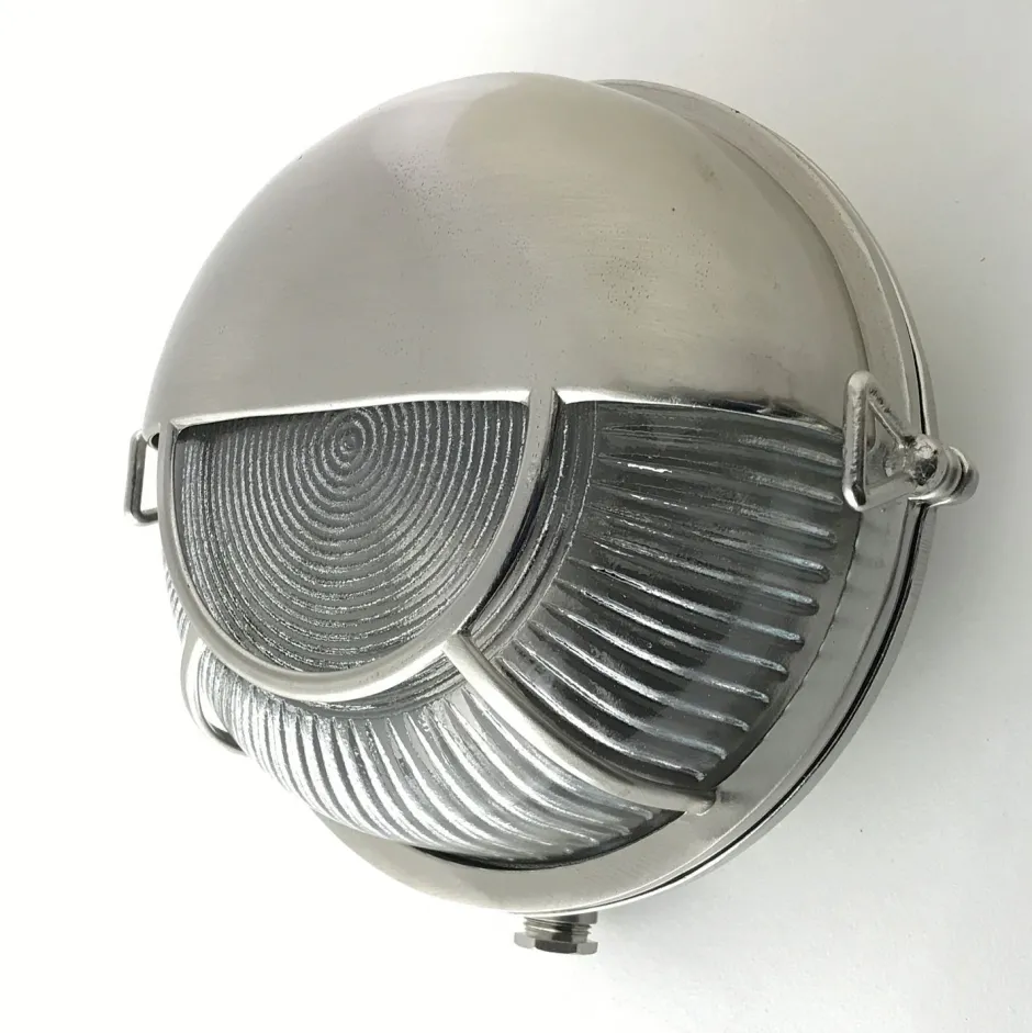 Andromeda Runde Wandleuchte außen Messing Glas E27 IP64 Maritim< Metall Lampen|Messinglampen