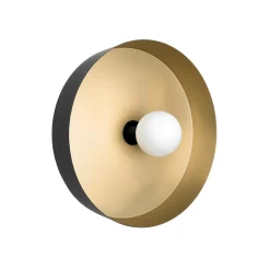 Giovanni Battista Runde Wandleuchte Schwarz Gold Ø 40 cm aus Messing Eisen< Wandleuchten|Flurlampen