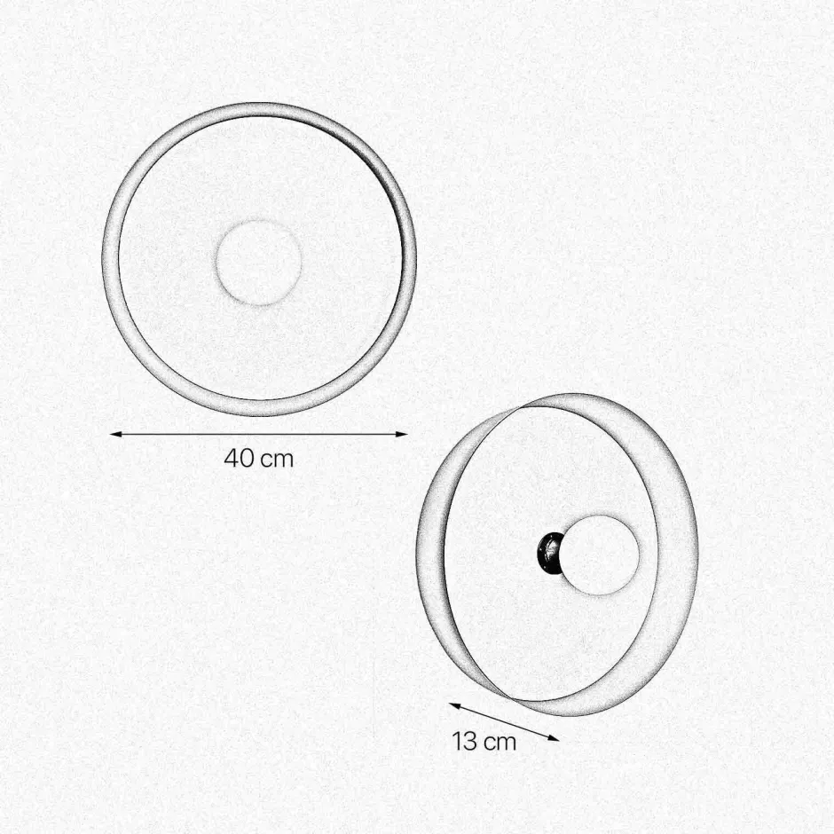Giovanni Battista Runde Wandleuchte Schwarz Gold Ø 40 cm aus Messing Eisen< Wandleuchten|Flurlampen