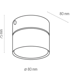 TK Lighting Runder Aufbaustrahler Metall Schwarz GX53 Ø8 cm< Spots|Flurlampen